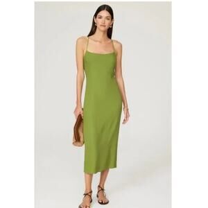 REFORMATION Green Dover Sleeveless Tie Back Strappy A-line Midi Dress Size 0